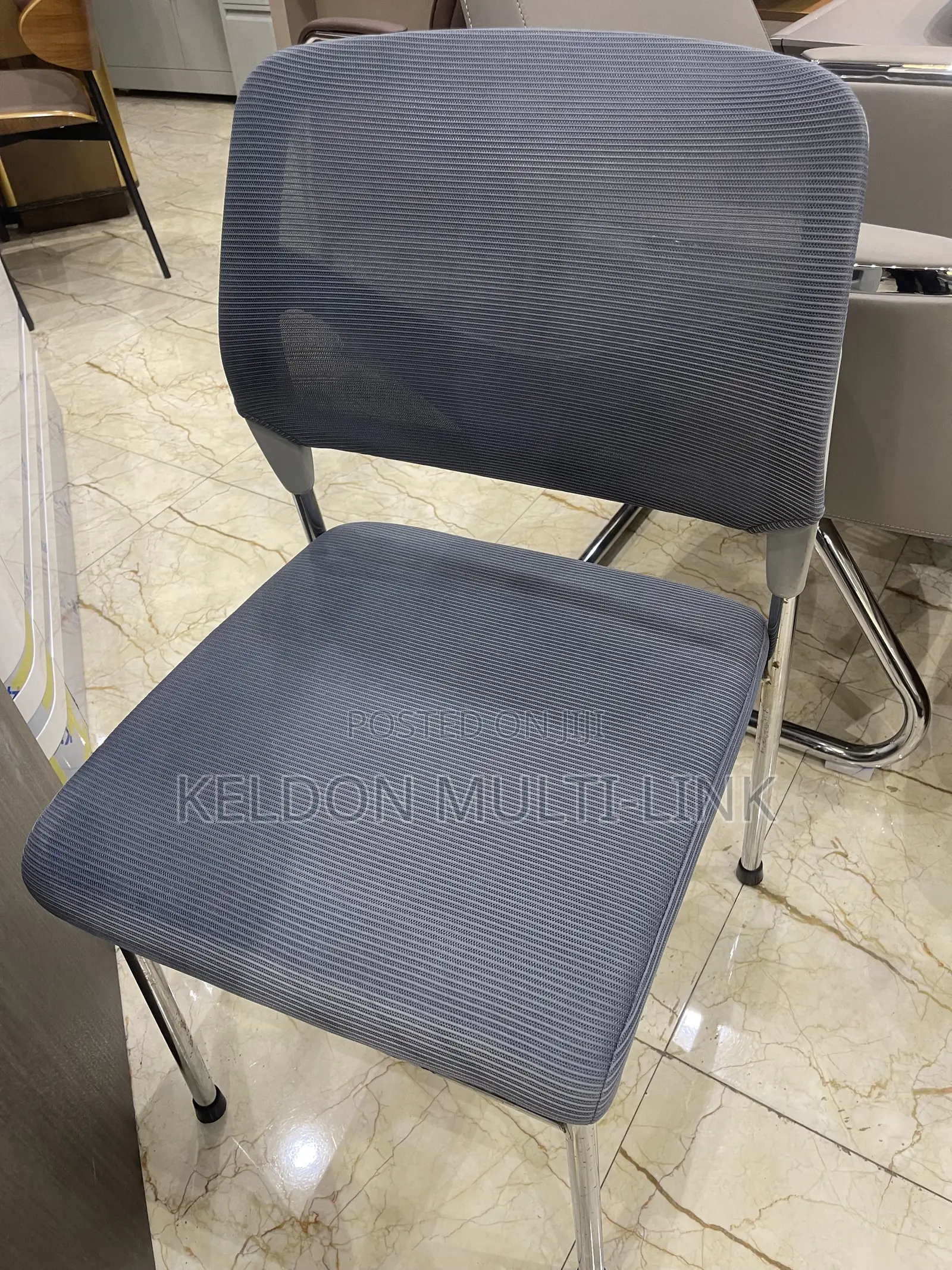 Visitors Chairs/Mesh Visitors Chair/4 Legs Chair/Black/Grey/Orange