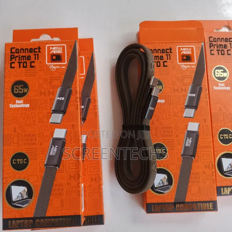 Original New Age 65W USB TYPE-C to TYPE-C Cord for Phones and Laptops