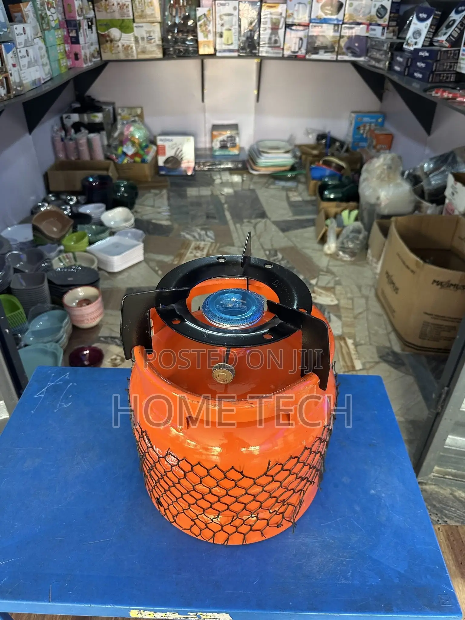 6kg Gas Cylinder With Single Burner Black Steel Stand
