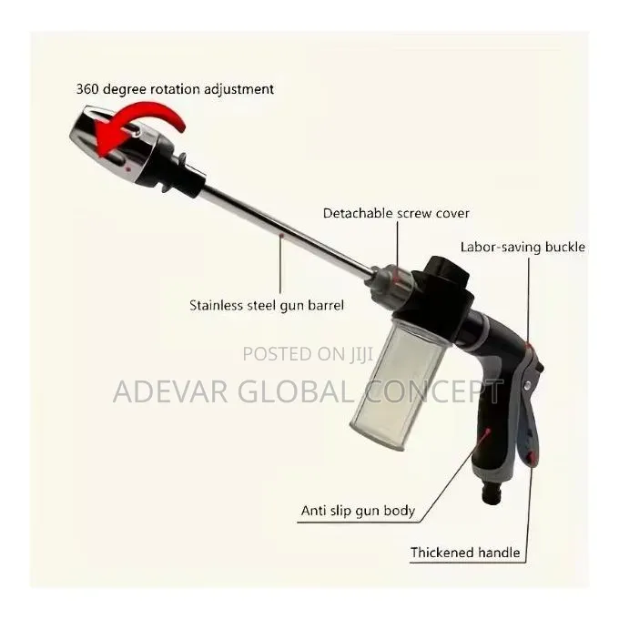 High Pressure Metal Water Spray Gun Car Washer Garden Water Spray Gun