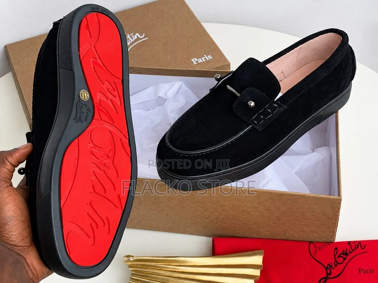 Exclusive Christain Louboutin Metal Suede Sneakers