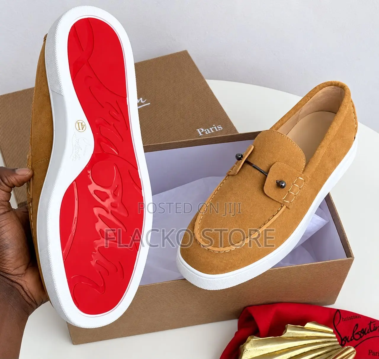 Exclusive Christain Louboutin Metal Suede Sneakers