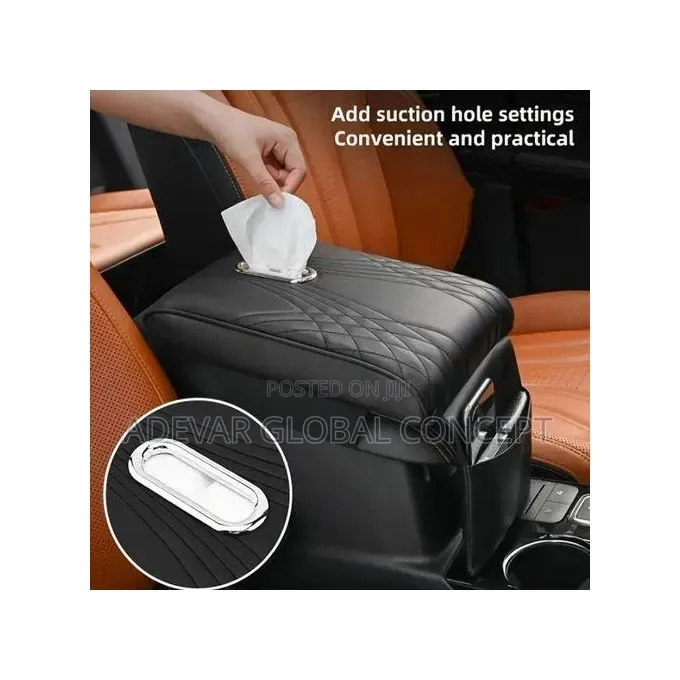 Car Armrest Cover With Tissue Box and Storage Bag