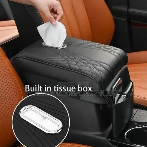 Car Armrest Cover With Tissue Box and Storage Bag