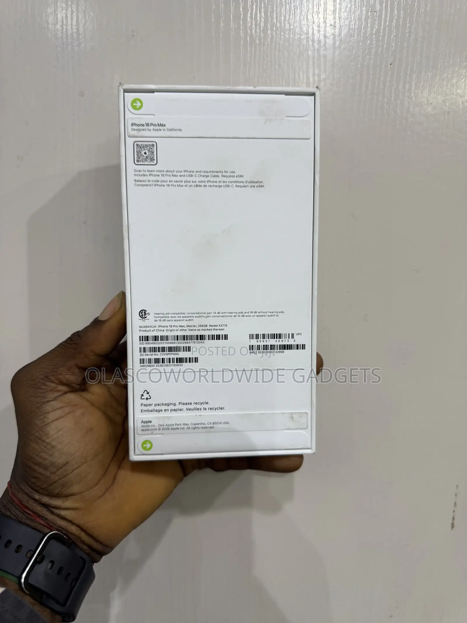 New Apple iPhone 18 Pro Max 256 GB Blue
