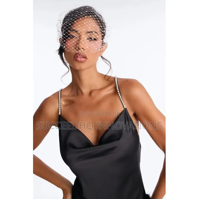 Isabella Feather Trim Satin Gown