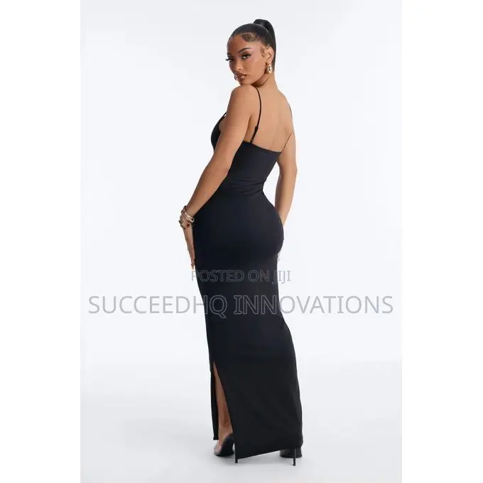 Contour Double Lined Scoop Neck Spaghetti Strap Maxi Dress