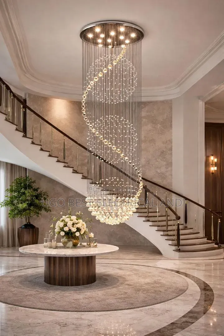 Luxury Drop Staircase Chandalier Light With Remote Control 600mm Size