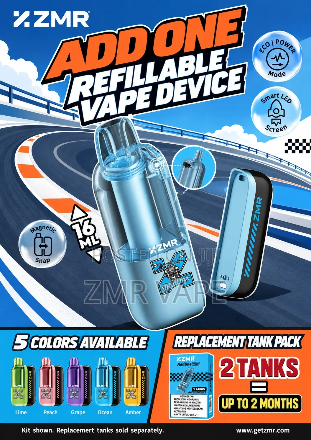 ZMR ADDONE Blue Refillable Device