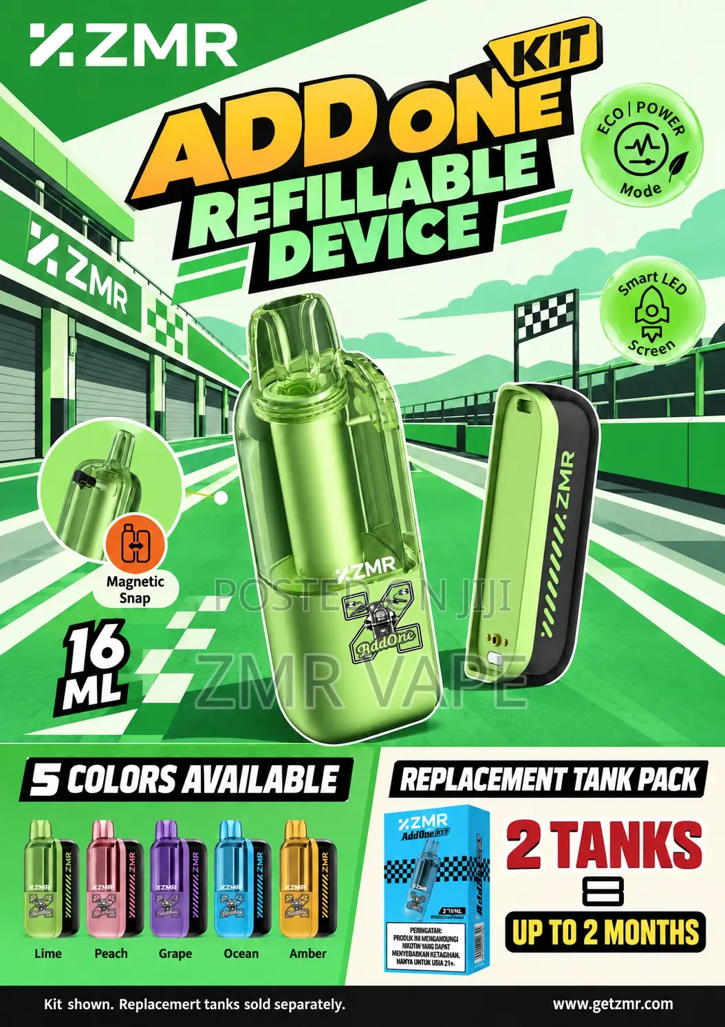 ZMR ADDONE Green Refillable Pod System