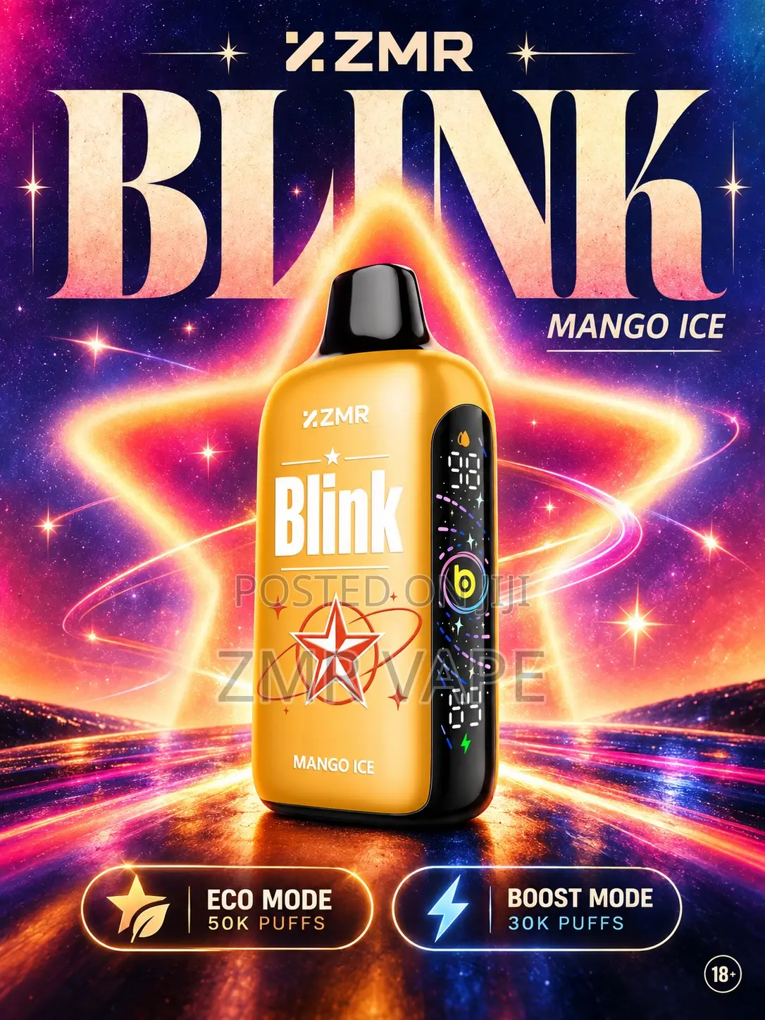 ZMR BLINK Mango Ice Rechargeable Disposable Vape – 50,000 Puffs