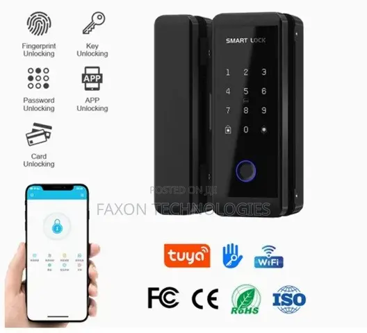 Glass Door Smart Lock With TUYA App