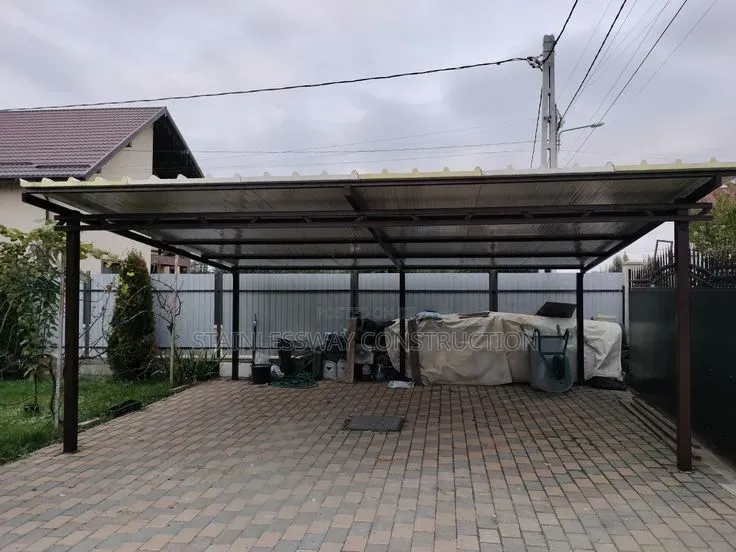 Strong Custom Steel Carport and Elegant Garden Gazebo Construction