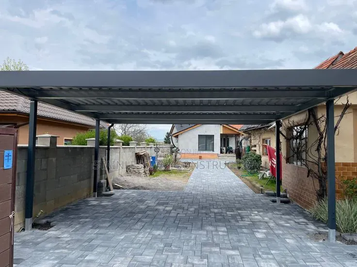 Stylish Modern Steel Carport and Gazebo Combination for Complete