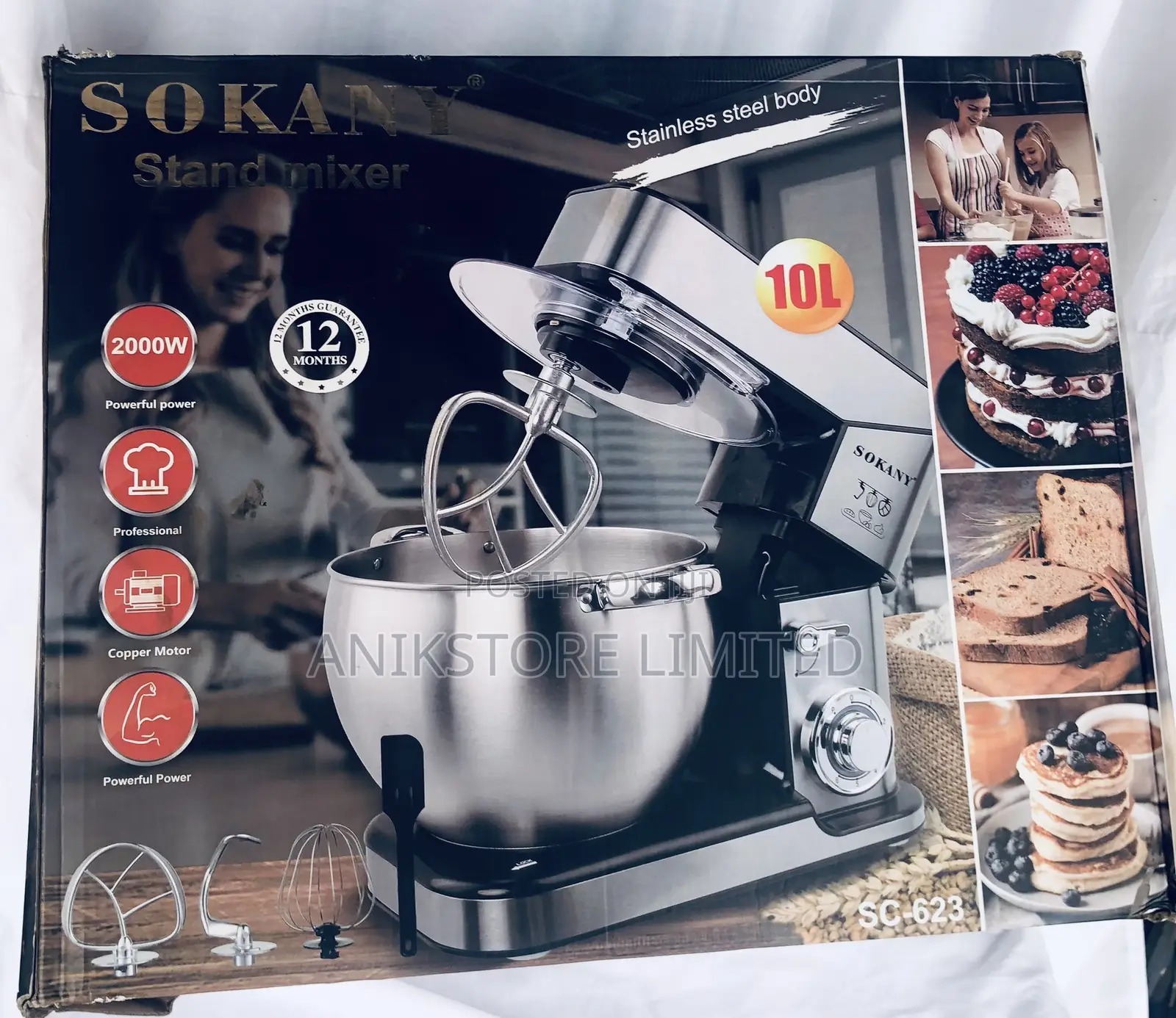 Sokany SC-623 Stand Mixer 10L