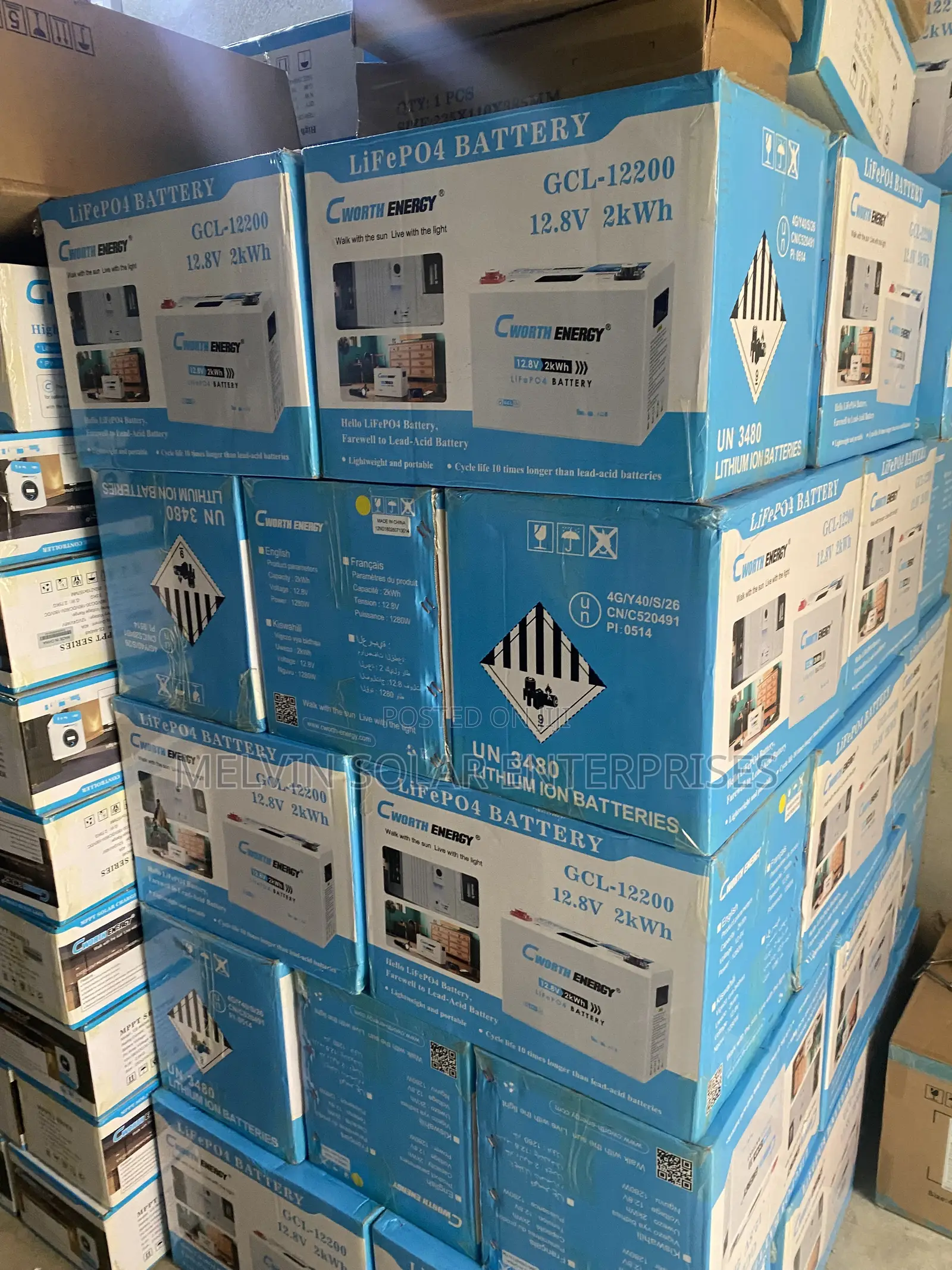 2kwh 200ah 12.8v Cworth and Energy Solar Lithium Ion Phosphate Battery