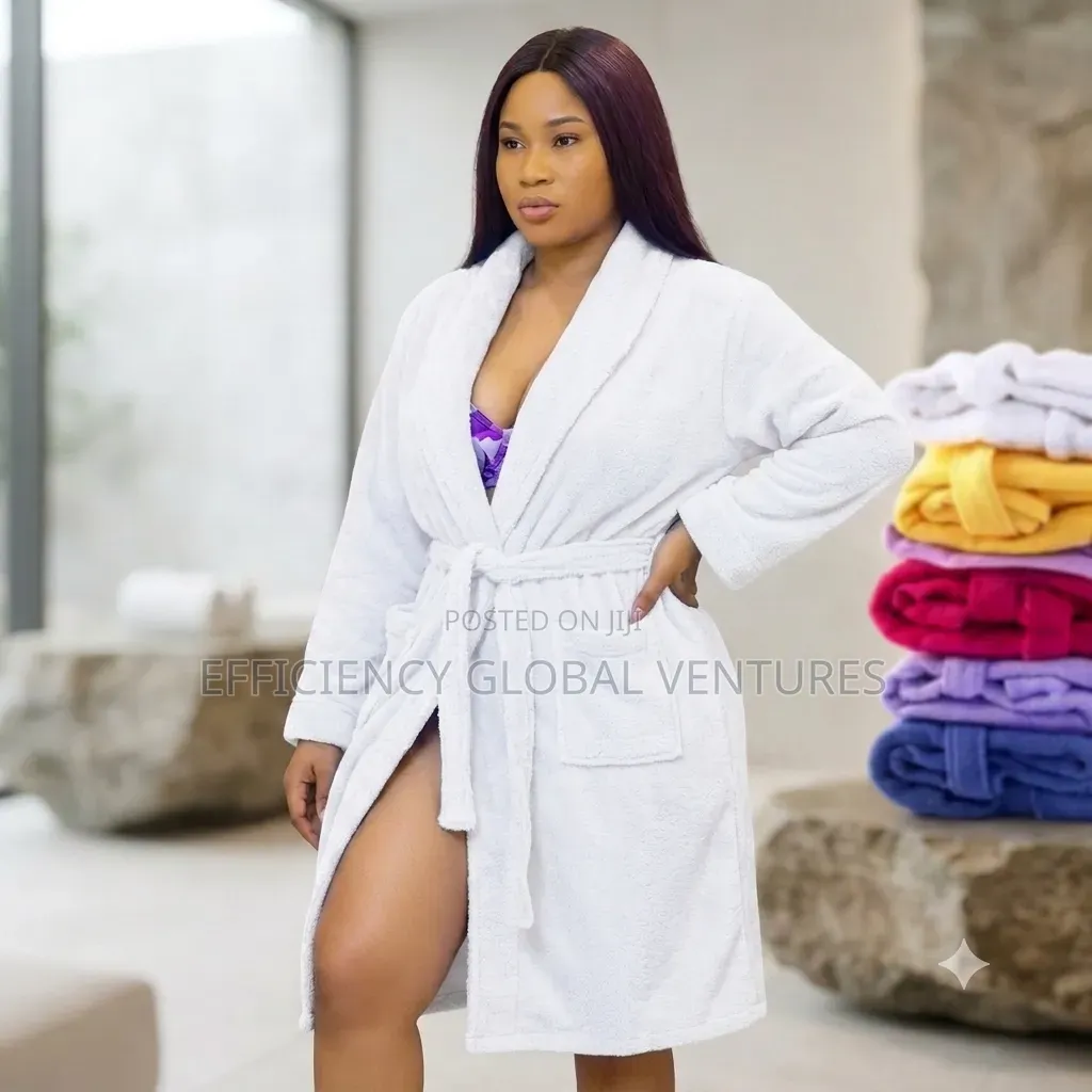 Women Plush Fleece Bathrobe-Soft Absorbent Towel Nightgown/ Loungewear