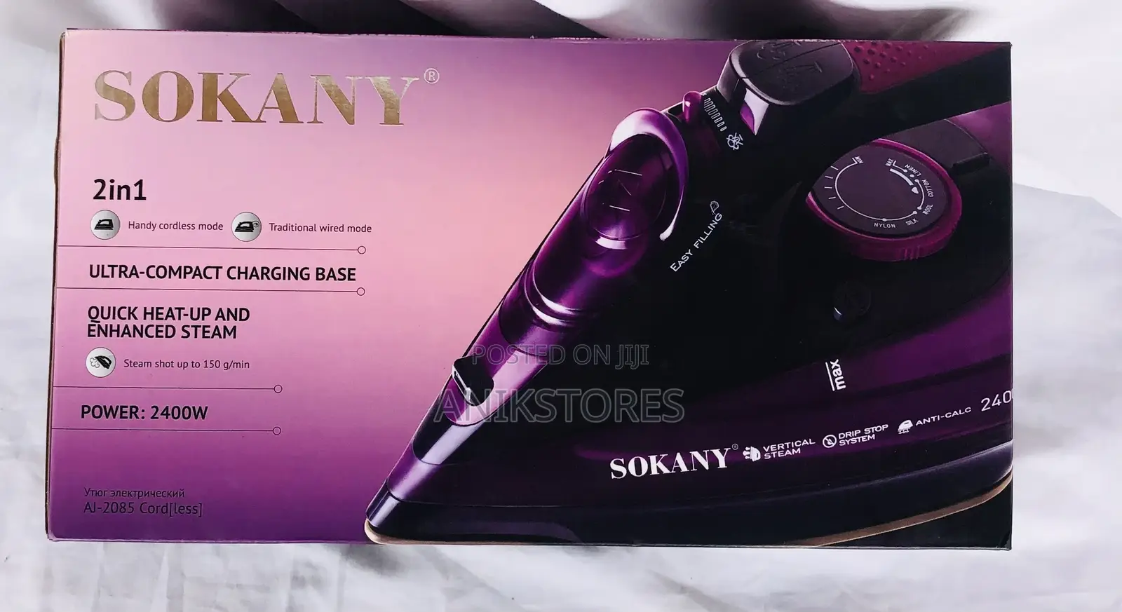 Sokany 2in1 Wireless Iron (AJ-2085)