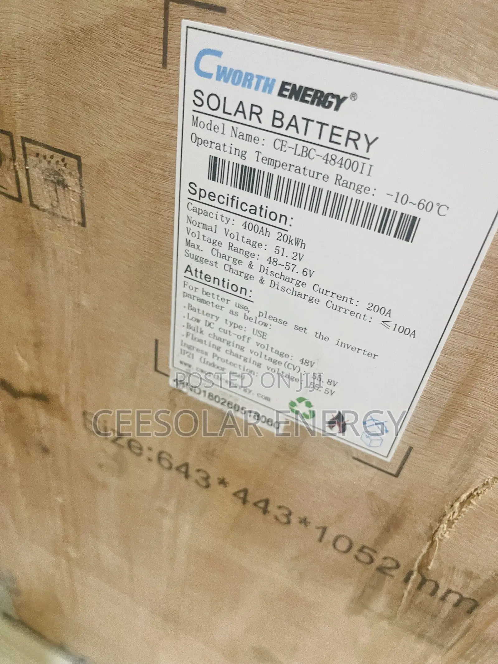20kw Cworth Lituim Battery
