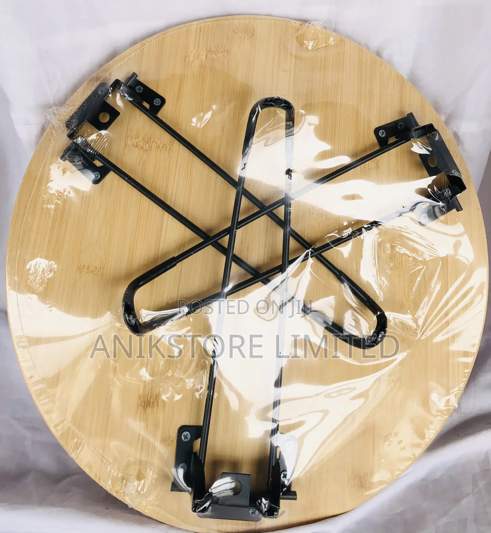 45cm Round Wooden Tray With Iron Stand