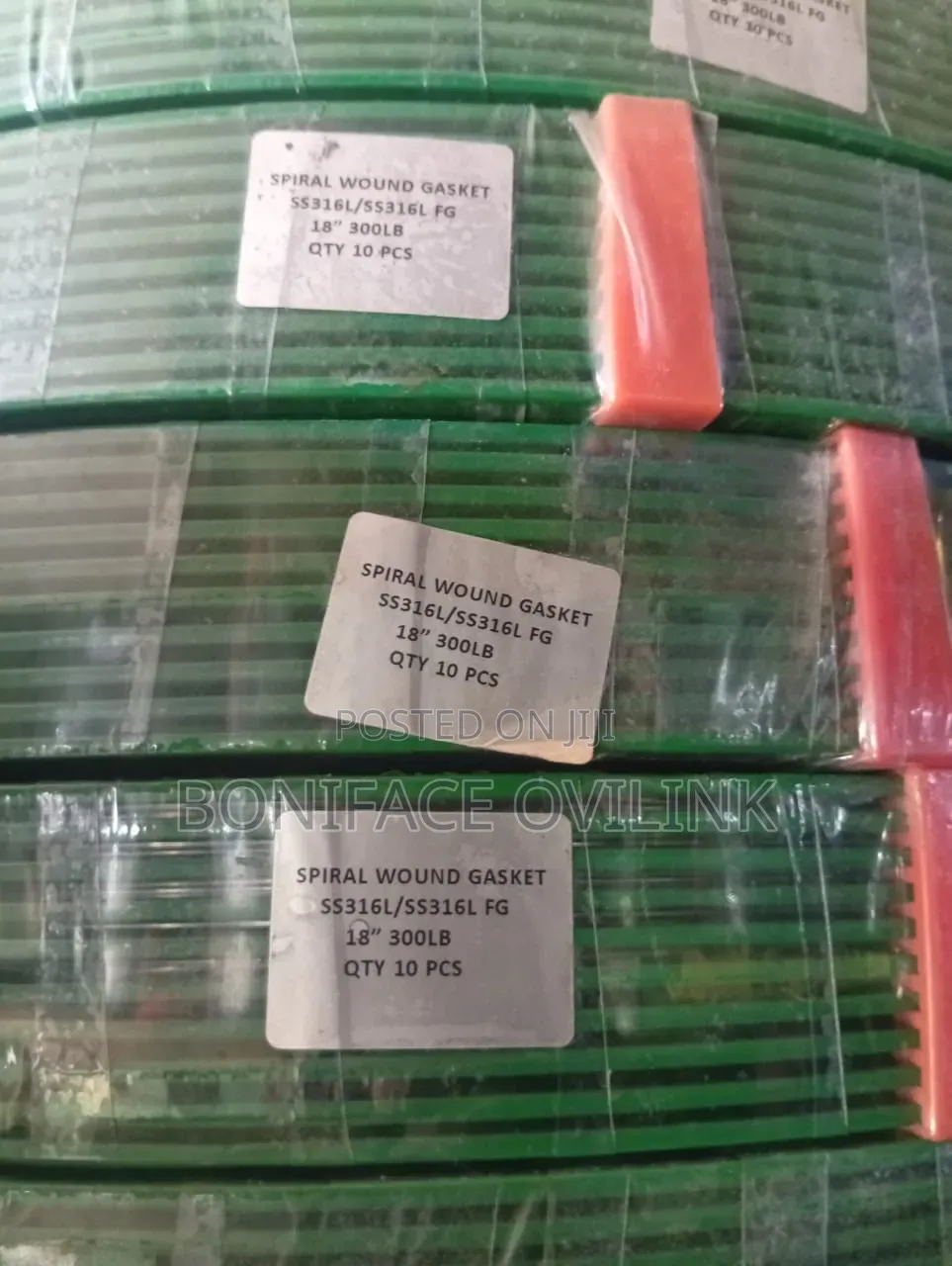 18" Spiral Wound Gasket SS316 Graphite Filler ASME Class 300