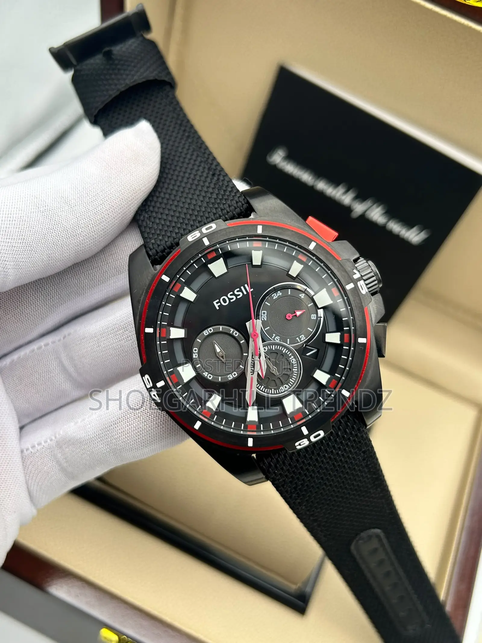 Fossil Chronomatic Denim Strap in Variety Colours