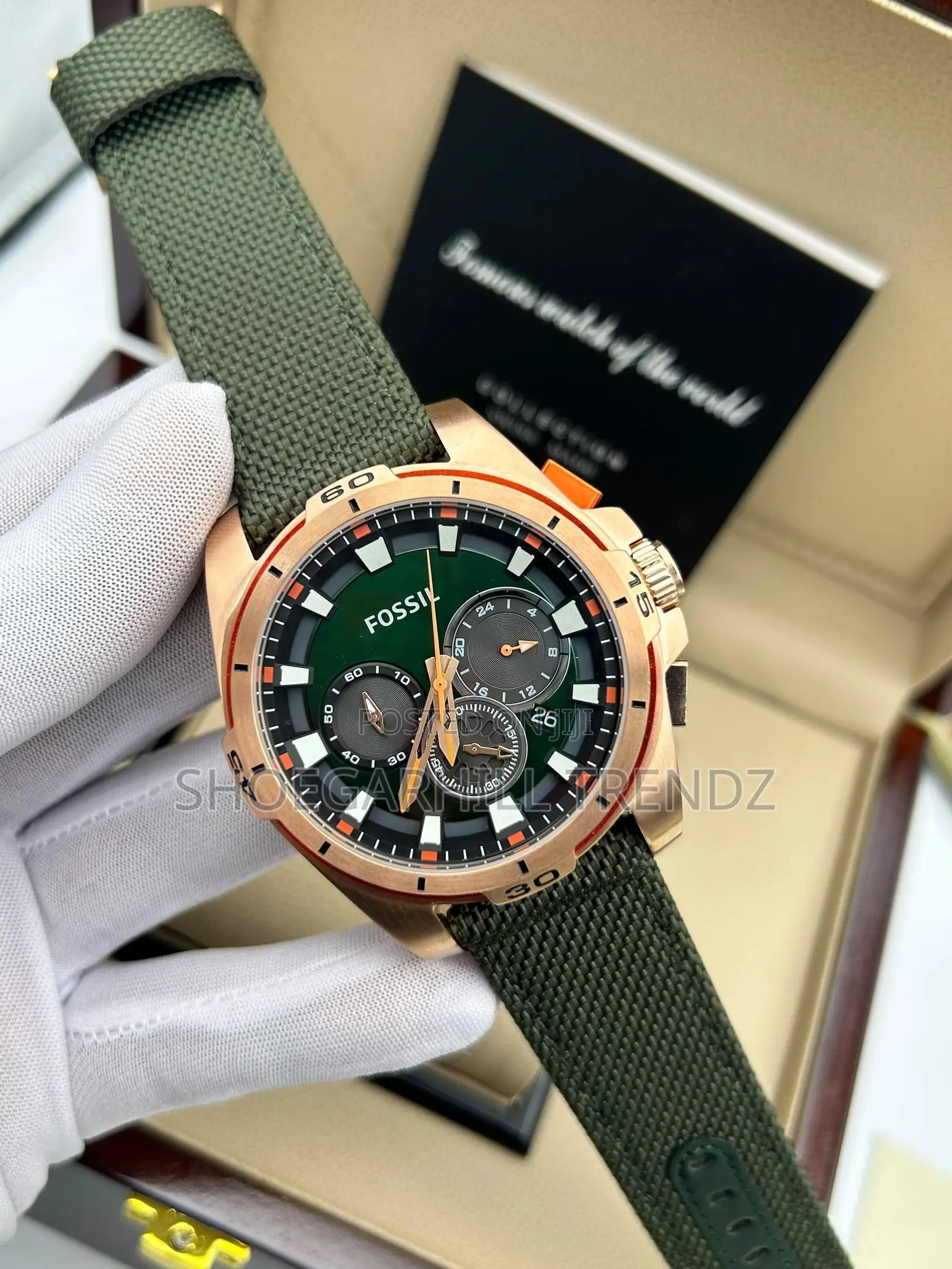 Fossil Chronomatic Denim Strap in Variety Colours