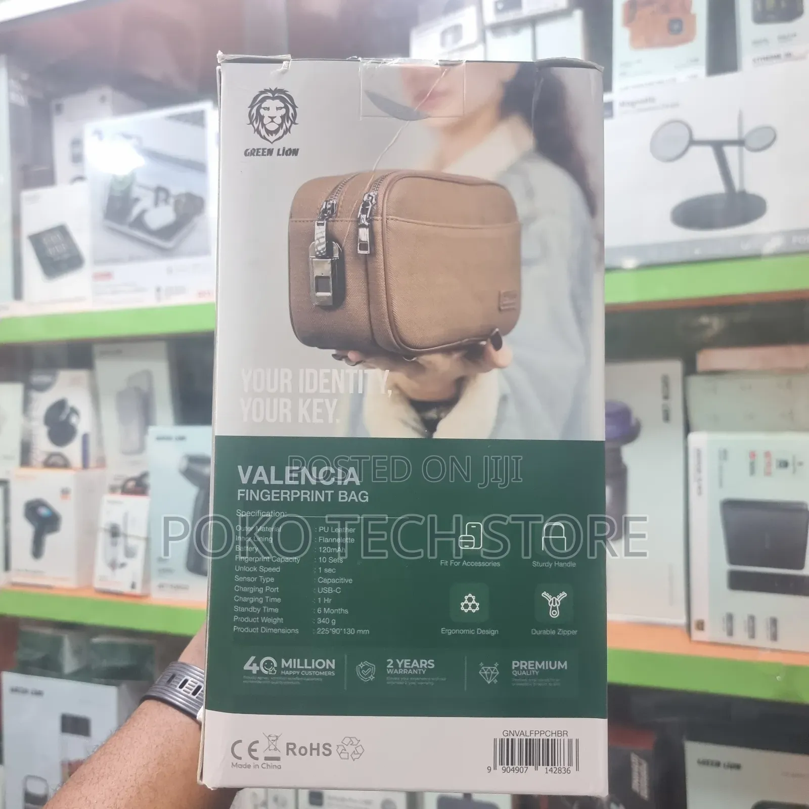 Green Lion Valencia Fingerprint Bag