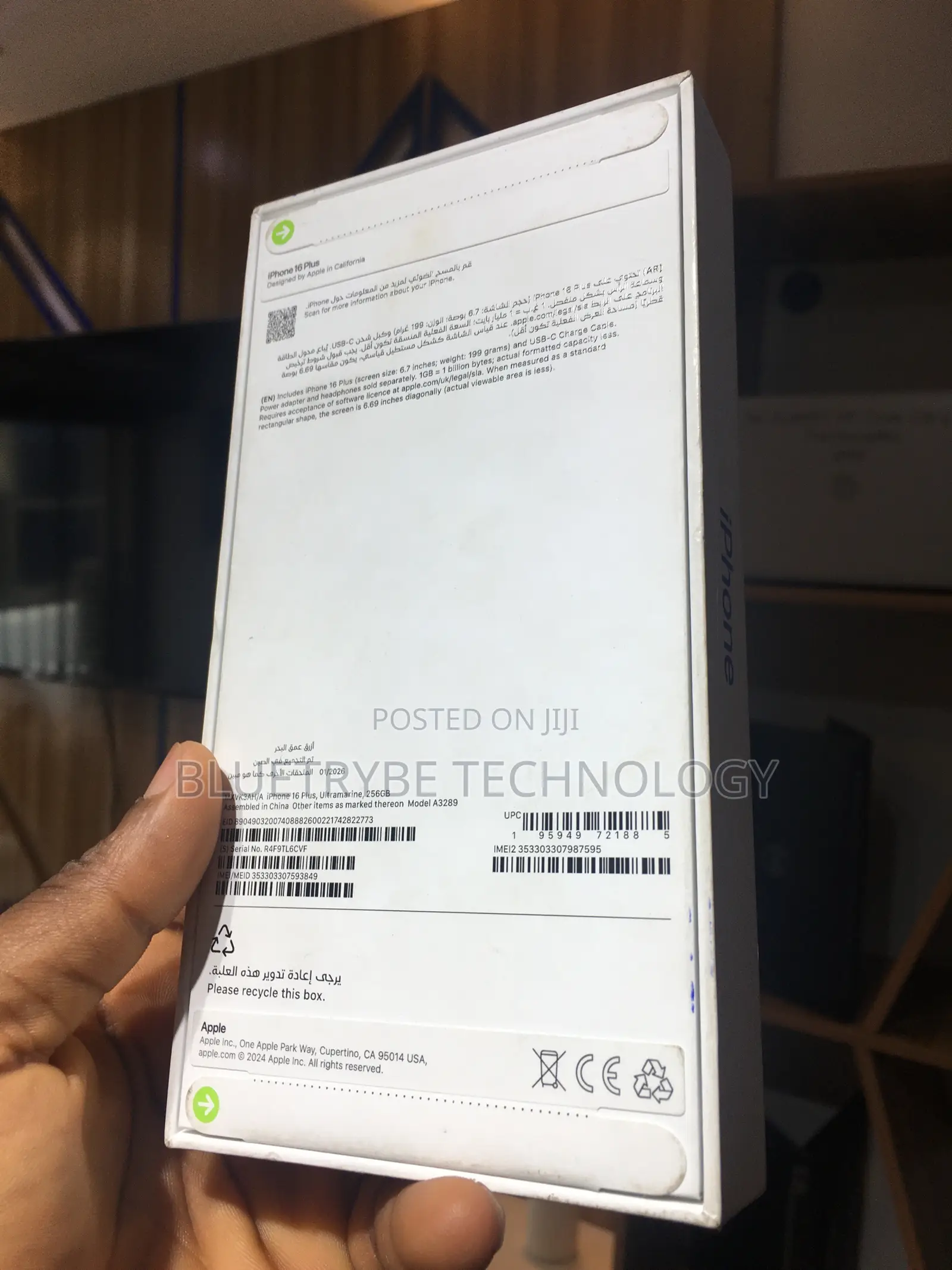 New Apple iPhone 16 Plus 256 GB Blue