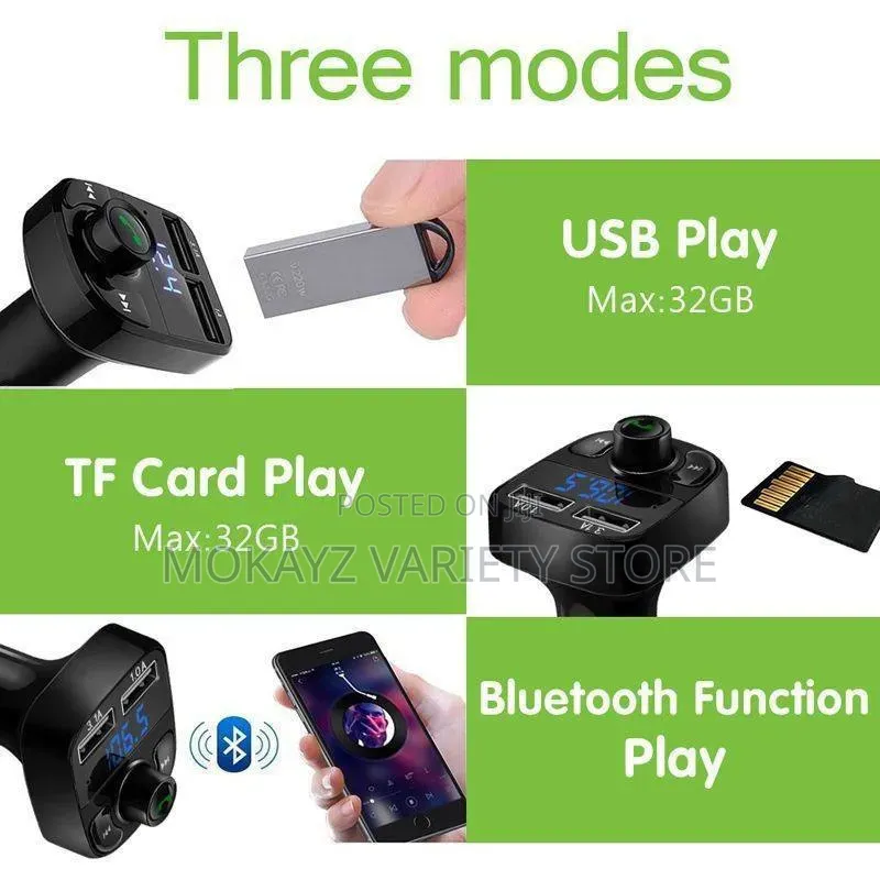 Multifunctional Wireless Car Mp3 Player Fast Charger With RGB Light