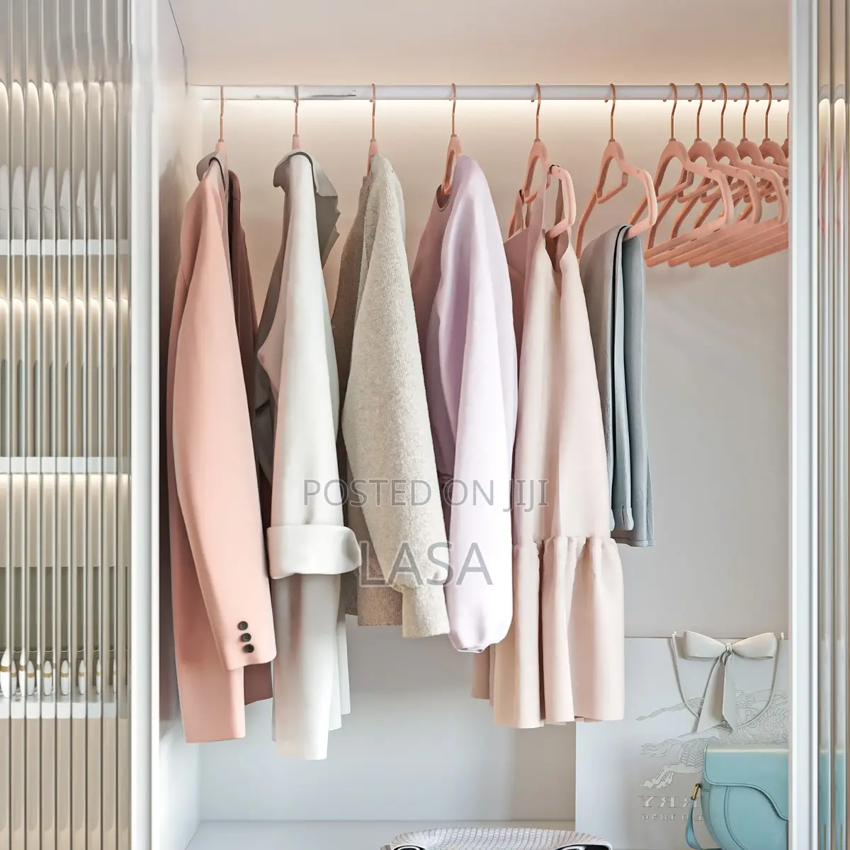 LASA 60 Velvet Hangers With Rose Gold Hook