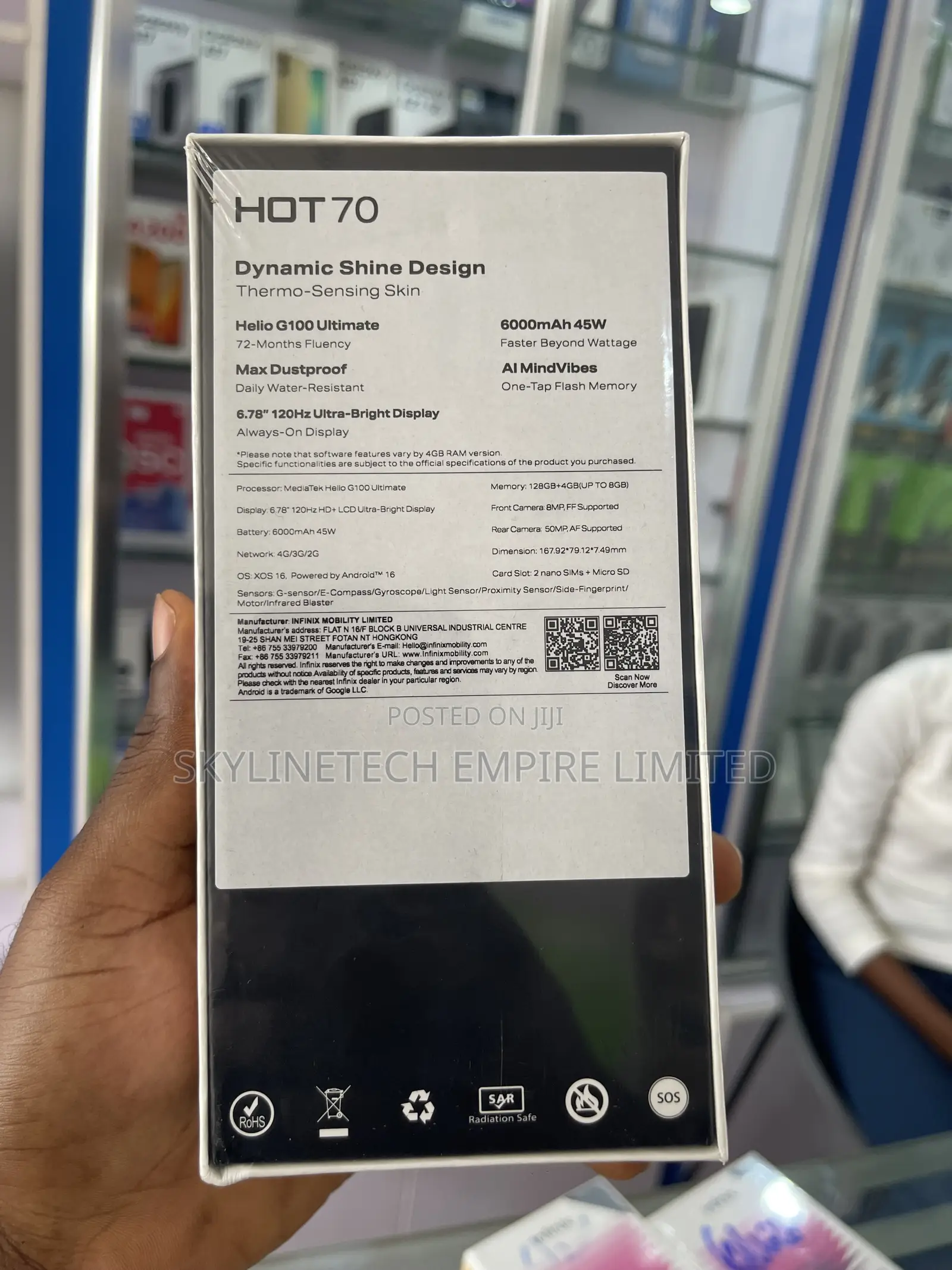 New Infinix Hot 70 128 GB Black