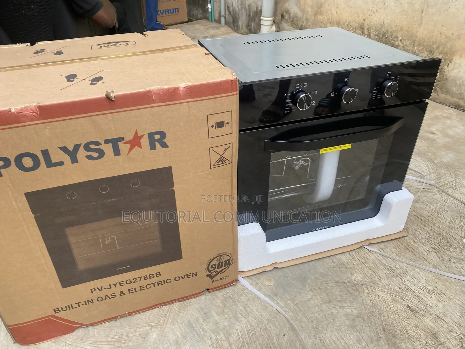 Polystar PV-JYEG278BB 70L Built-in Gas/Electric Cooking Baking Oven