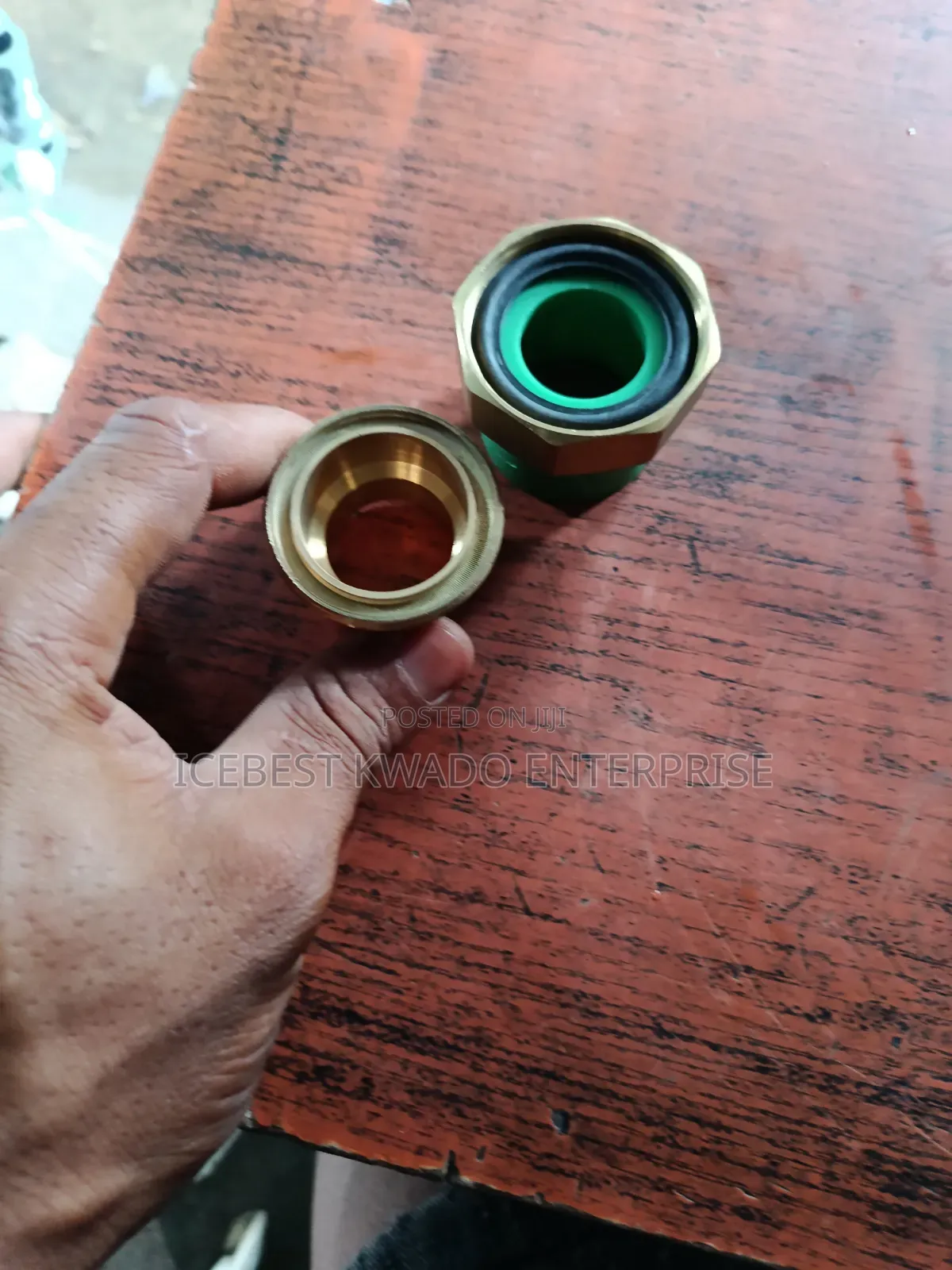 PPR Male Brass Transition Union Fitting With a Green Plastic