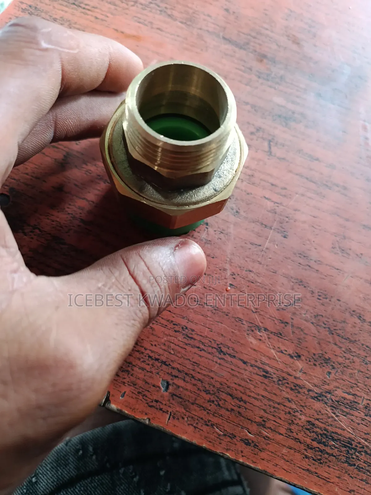 PPR Male Brass Transition Union Fitting With a Green Plastic