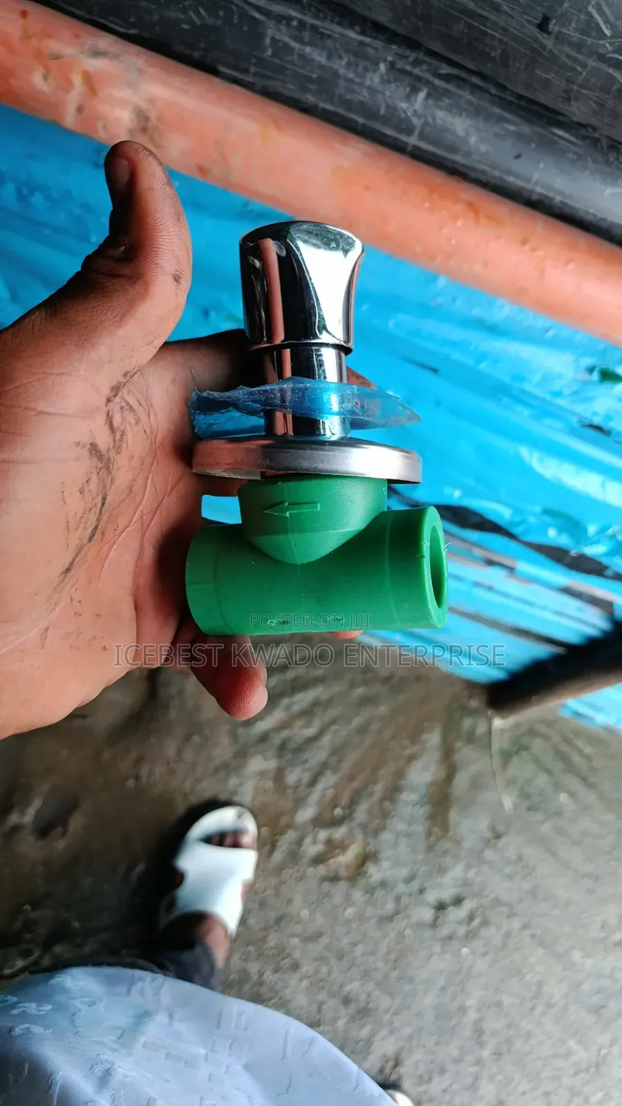 Sanica PPR Concealed Stopcock (Stop Valve) With a Chrome Handle
