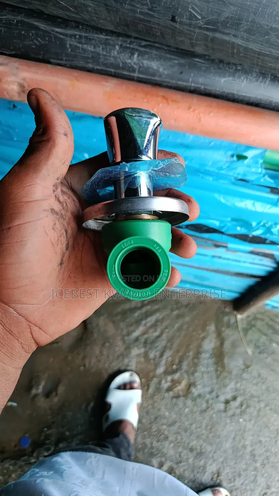Sanica PPR Concealed Stopcock (Stop Valve) With a Chrome Handle