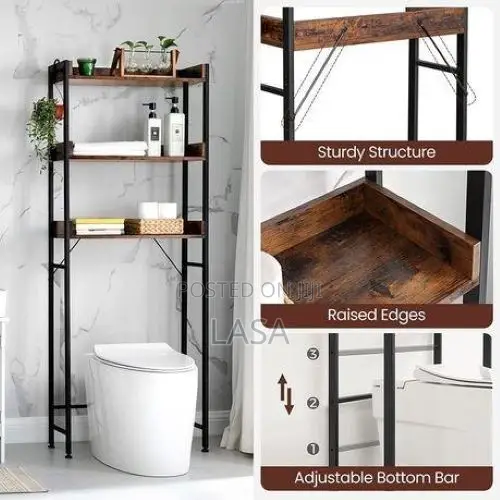 LAZAVA 3-Tier Bathroom Organiser Shelf Adjustable Space-Saving
