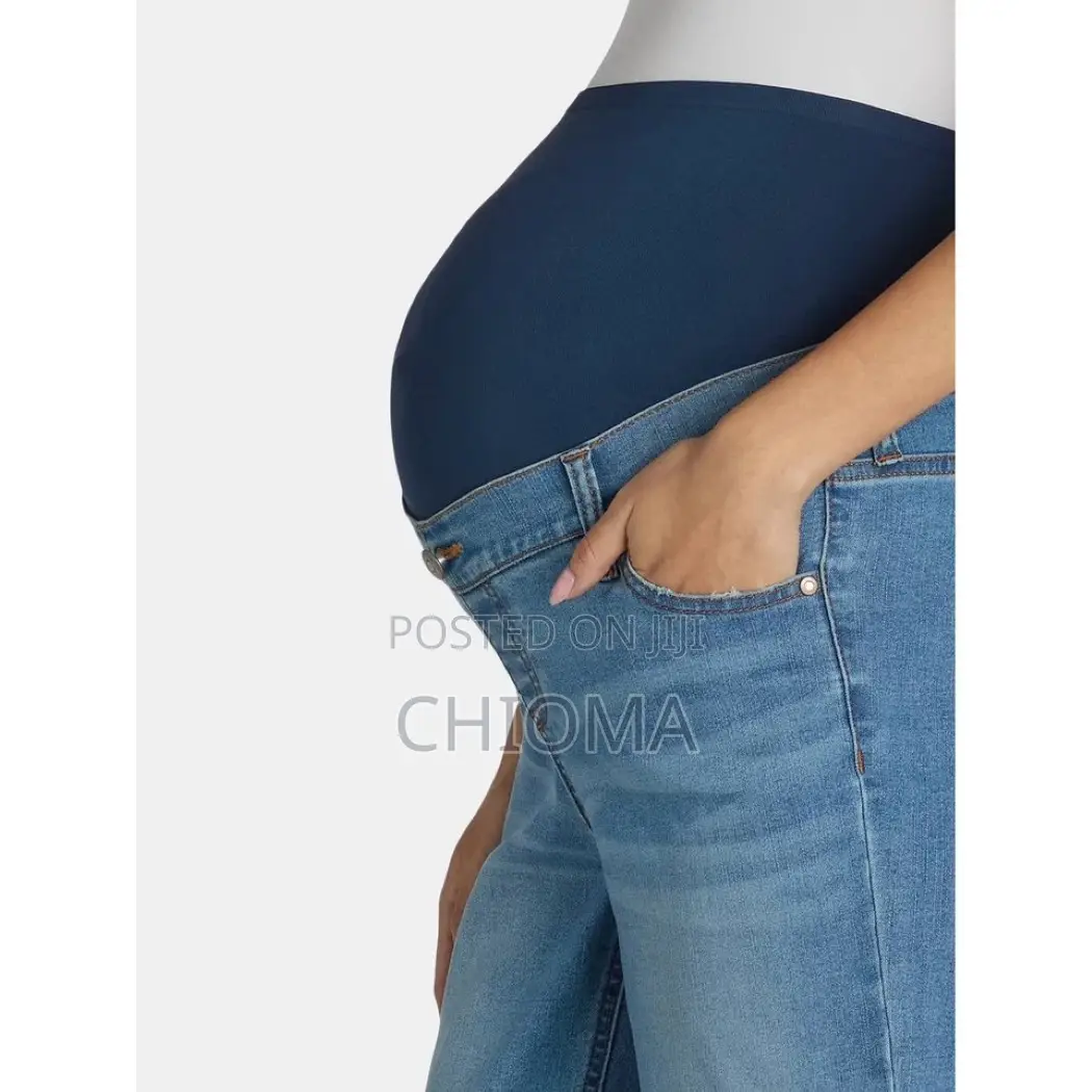 Maternity Non Fade Jeans, Comfortable Belly Band (Waist 37",hips 47"