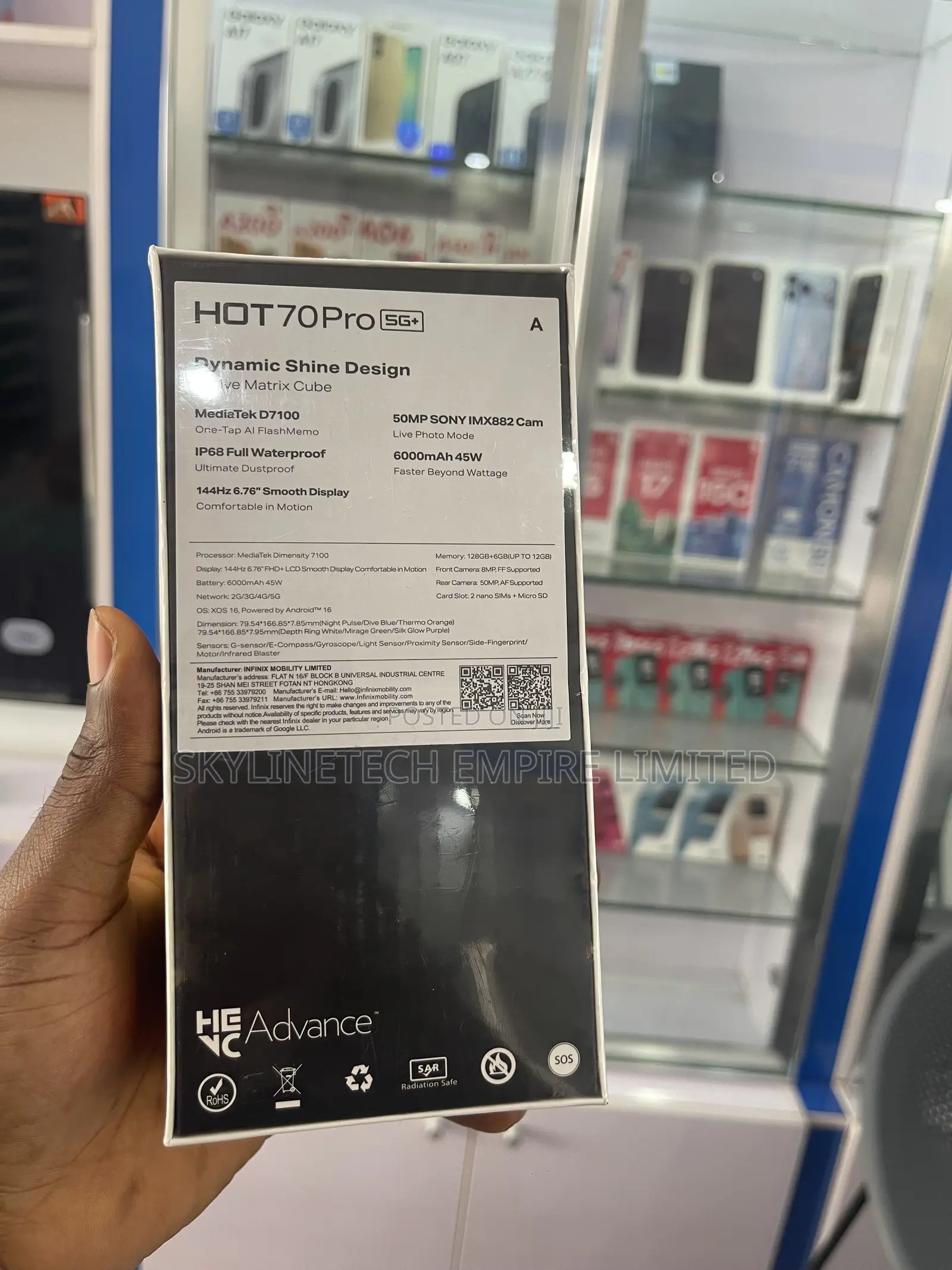 New Infinix Hot 70 Pro 5G+ 256 GB Blue