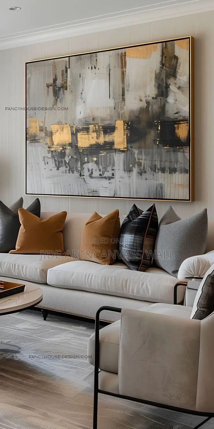 Abstract Art With a Gold Frame
