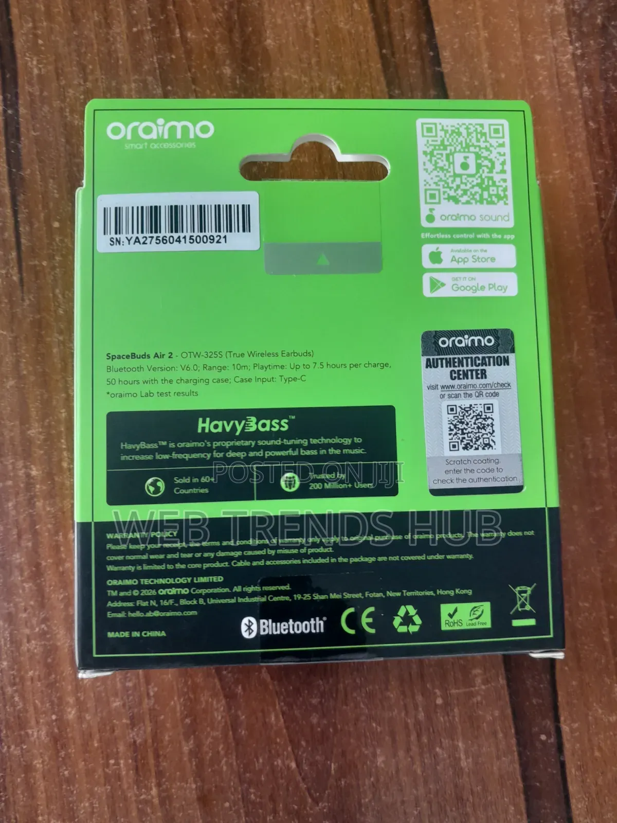 Oraimo TWS Wireless Earbuds SpaceBuds Air 2 (OTW-325S)