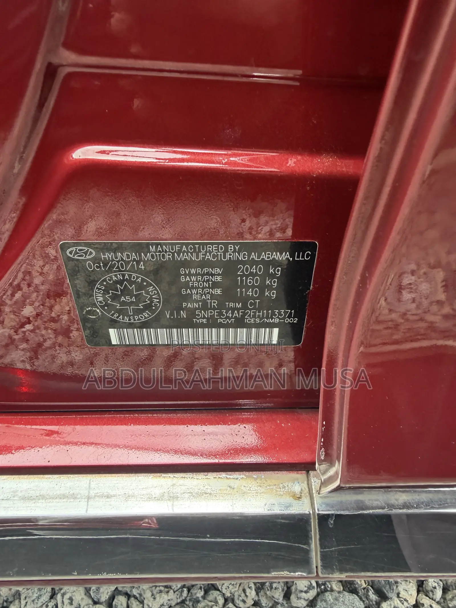 Hyundai Sonata Limited 4dr Sedan (2.4L 4cyl 6A) 2015 Red