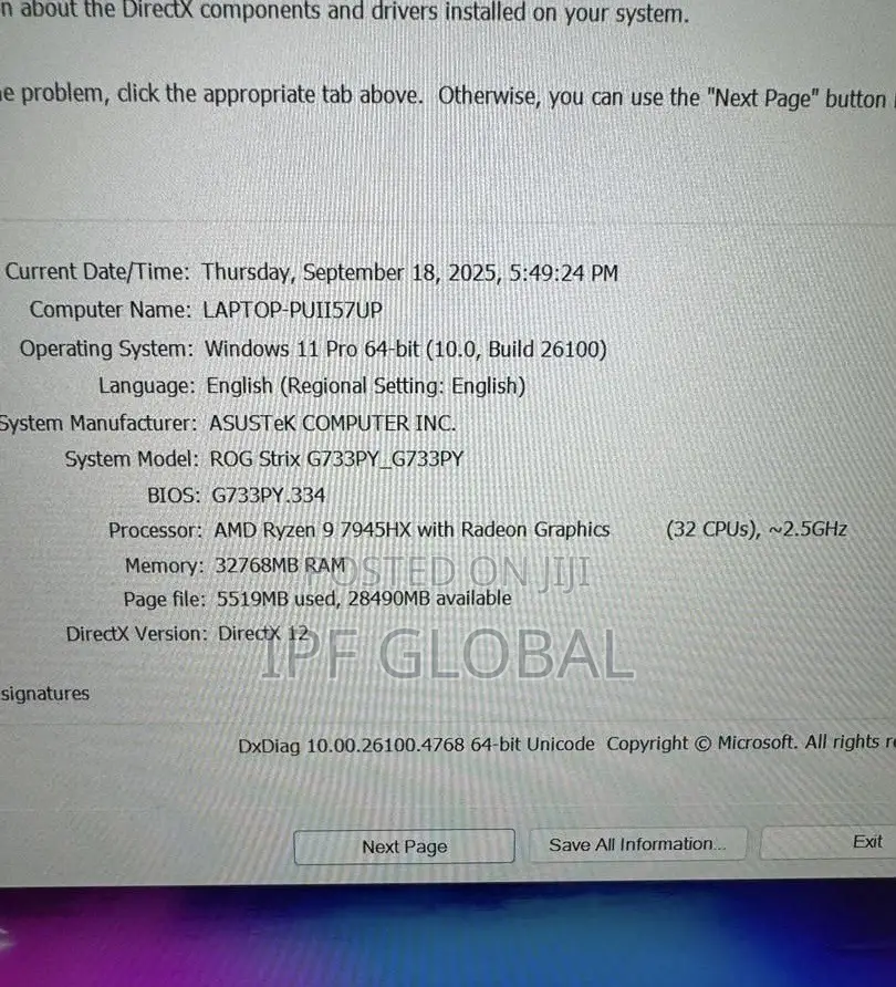 Laptop Asus ROG Strix SCAR 17 32GB AMD Ryzen 9 SSD 1T