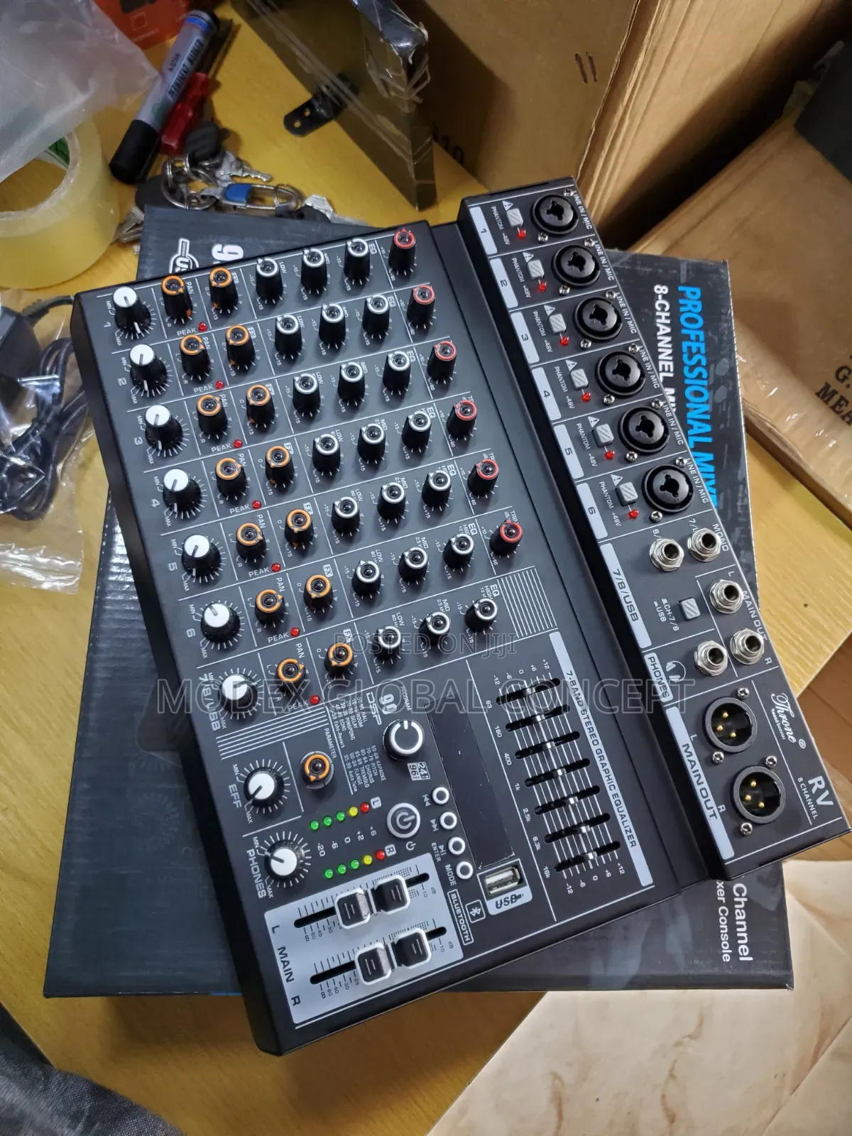 8-Channel Professional Audio Mixer Console.
