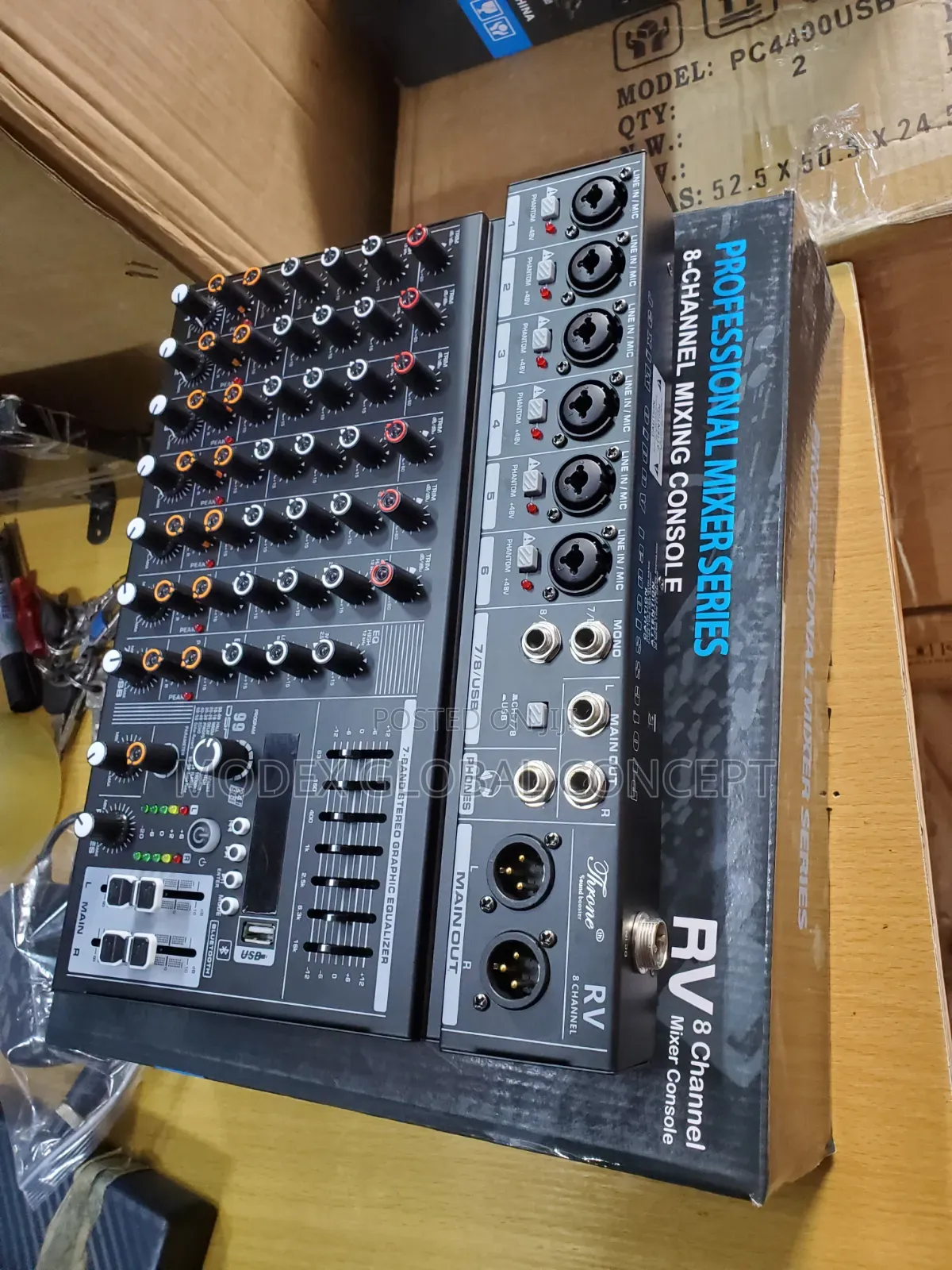 8-Channel Professional Audio Mixer Console.