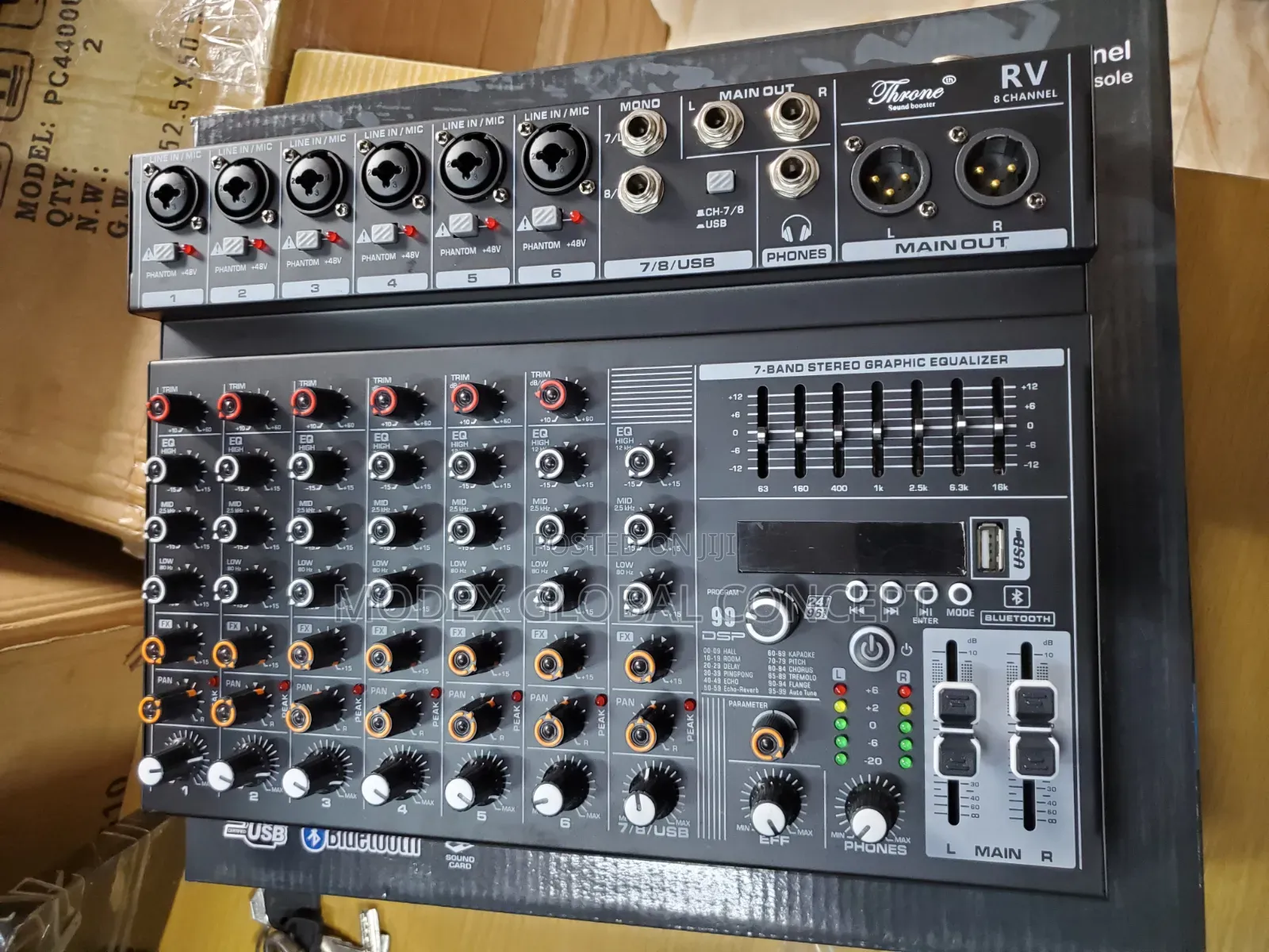 8-Channel Professional Audio Mixer Console.
