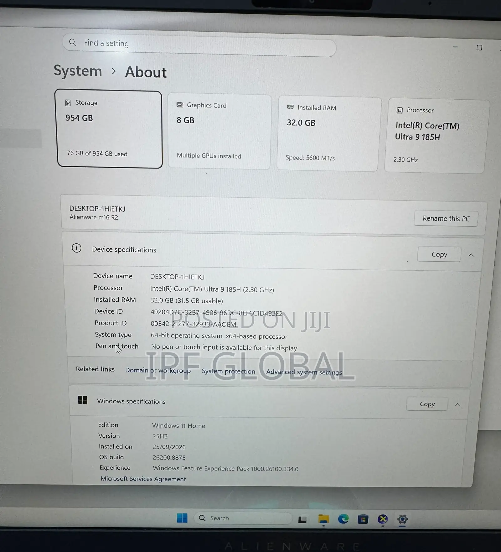 Laptop Alienware M16 R2 32GB Intel Core Ultra 9 SSD 1T