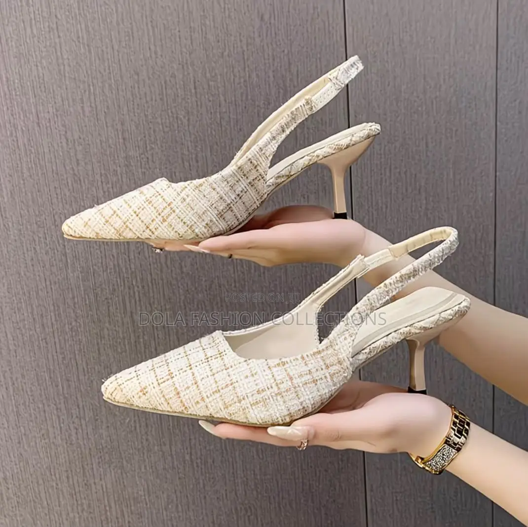 Women Pointed Toe Slingback Heels Elegant Ladies Office Party Shoes