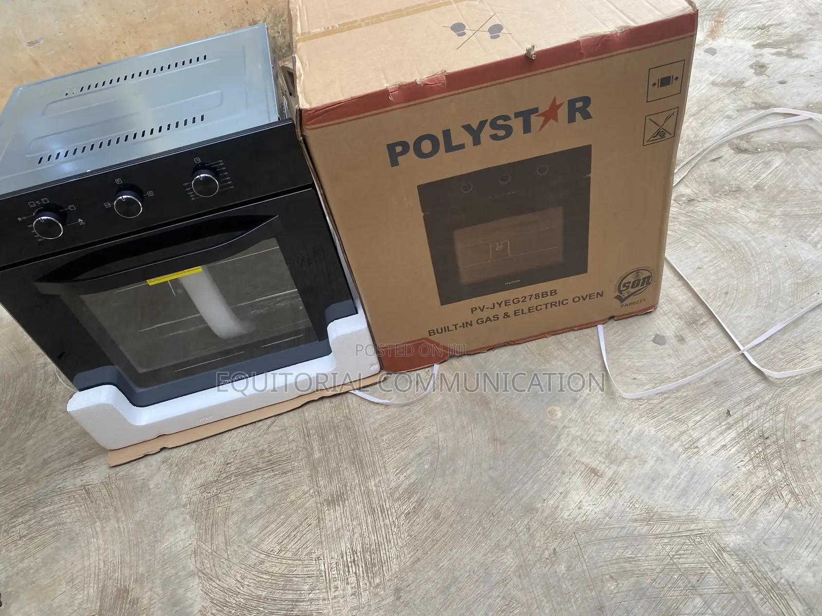Polystar PV-JYEG278BB 70L Built-in Gas Electric Oven for Grilling